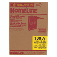 Load Center, Homeline circuit breakers Use With, 120/240V AC, 100A - HOM612L100RBCP