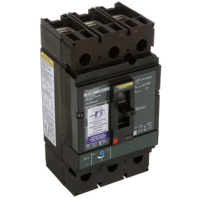 Molded Case Circuit Breaker, POWERPACT J Series, 250A, 3 Pole, 600V AC, 25kA at 240V AC - JDL36250AASA