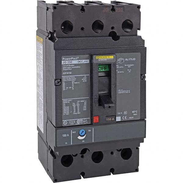 Molded Case Circuit Breaker, POWERPACT J Series, 200A, 3 Pole, 600V AC, 65kA at 240V AC - JGP36200