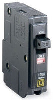 Miniature Circuit Breaker, QO Series, 20A, 1 Pole, 120/240V AC, 10kA at 120/240V AC - QO1201021