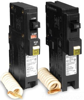 Miniature Circuit Breaker, HOMELINE Series, 20A, 1 Pole, 120V AC, 10kA at 120/240V AC - QO120CAFI