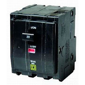 Miniature Circuit Breaker, QO Series, 20A, 3 Pole, 120/240V AC, 10kA at 120/240V AC - QO3201021