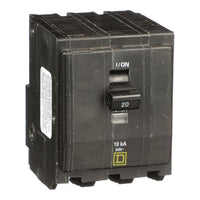 Miniature Circuit Breaker, QO Series, 20A, 3 Pole, 240V AC, 10kA at 120/240V AC - QO3205237