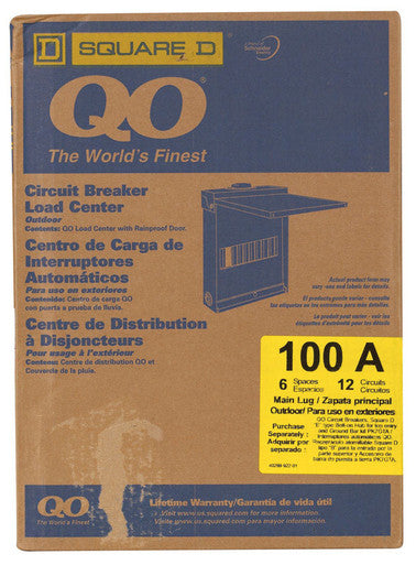 Load Centre Mounting Lug, QO circuit breakers Use With, 120/240V AC, 100A - QO612L100RBCP