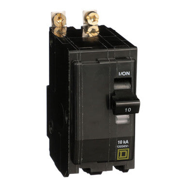 Miniature Circuit Breaker, QO Series, 10A, 2 Pole, 120/240V AC, 10kA at 120/240V AC - QOB2105237