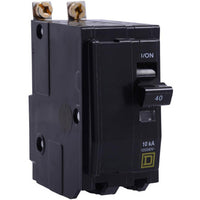 Mini Circuit Breaker, Qo, 40A, 2 Pole, 120/240VAC, 10KA, Ring Terminals - QOB2405238