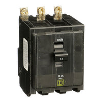 Miniature Circuit Breaker, QO Series, 15A, 3 Pole, 120/240V AC, 10kA at 120/240V AC - QOB3155237