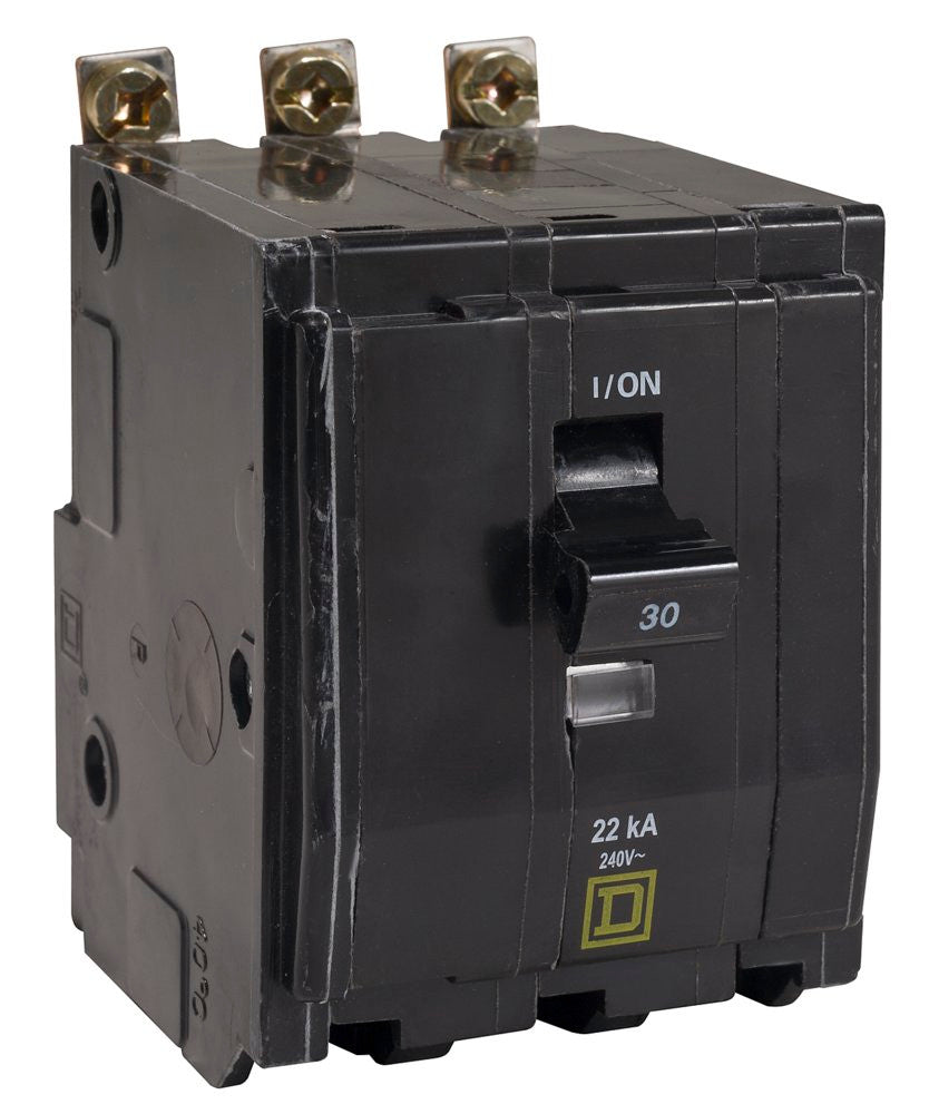 Miniature Circuit Breaker, QO Series, 15A, 3 Pole, 120/240V AC, 22kA at 120/240V AC - QOB315VH