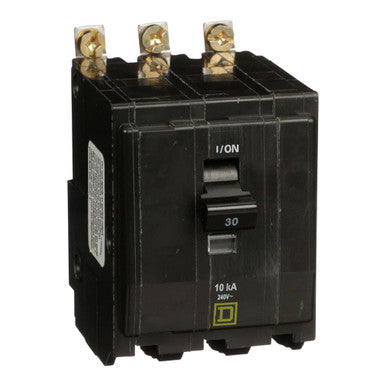 Miniature Circuit Breaker, QO Series, 30A, 3 Pole, 120/240V AC, 10kA at 120/240V AC - QOB3305237