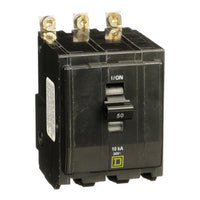 Miniature Circuit Breaker, QO Series, 50A, 3 Pole, 120/240V AC, 10kA at 120/240V AC - QOB3505238