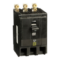 Miniature Circuit Breaker, QO Series, 60A, 3 Pole, 120/240V AC, 10kA at 120/240V AC - QOB3605273