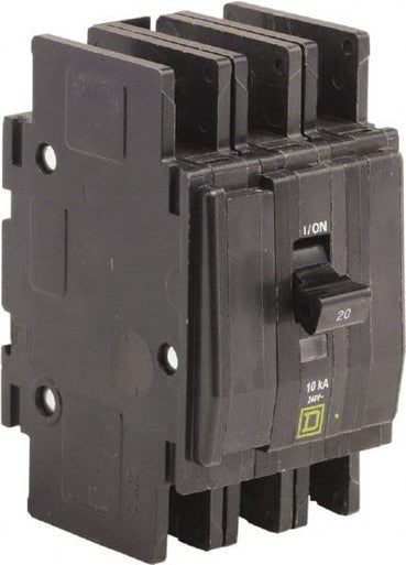 Miniature Circuit Breaker, QO Series, 20A, 3 Pole, 240V AC, 10kA at 120/240V AC - QOU3205283