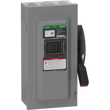 Safety Switch, Heavy Duty, Unfused, Type 1, 600V, 60A, 3 Pole, Neutral Installe - VHU362N