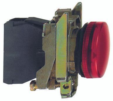 Schneider Electric 22mm Pilot Light; Round; Flat; LED; 120VAC; Red - XB4BVG4
