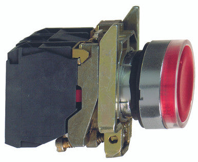 Switch Push Button N.O./N.C. DPST Round Button 6A 600VAC 600VDC Momentary Contact Screw Clamp Panel Mount - XB4BW3465