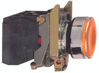 Switch Push Button N.O./N.C. DPST Flush Round Button 6A 600VAC 600VDC Screw Clamp Panel Mount - XB4BW35B5