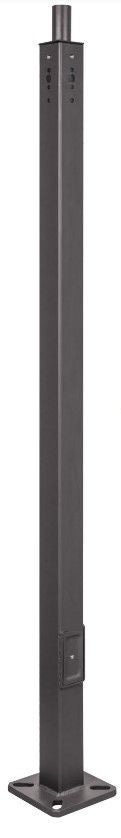 25 Foot Square Pole For Surface Mount - Steel With Bronze Finish - 4 Inch Diameter With 2.5 Inch Tenon Adapter
