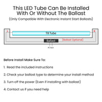 LED T8 Universal Bulbs - 4 Foot -15 Watt - Color Selectable 35K/40K/50K - 2200 Max Lumens - Frosted - Ballast Compatible & Bypass