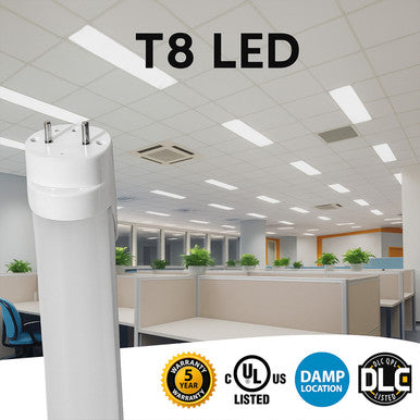 LED T8 Linear Retrofit Bulb - 2 Foot - 9 Watt - 1150 Lumens - 3500K Neutral White - Ballast Bypass Only