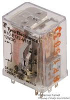 Power/Signal Relay, 2 Form C, Momentary, 12VDC (Coil), 900mW (Coil), 2A (Contact), DC Input, Panel Mount - R10-E1Z2-V185