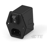 Connector Power Entry Filtered Receptacle 3 Position 250Vac 6A Straight 1 Port - 5-1609158-1