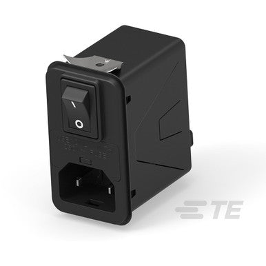 Connector Power Entry Filtered Receptacle 3 Position 250Vac 10A Straight 1 Port - 6-1609158-0