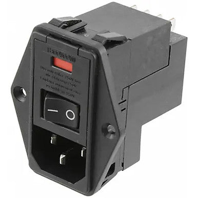 Power Entry Module EMI/RFI Filtered M 3 POS (115VAC/230)VACVAC 6A Fuse RA 1 Port - PE000DL6C