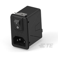 Conn Power Entry EMI Filtered Receptacle 3 POS 250VAC 10A ST Single Port - 9-1609158-2
