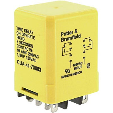 Electromechanical Relay 120VAC 1Ohm 10A DPDT (38.89x35.71x55.55)mm Plain Case Time Delay Relay - CUA-41-70003