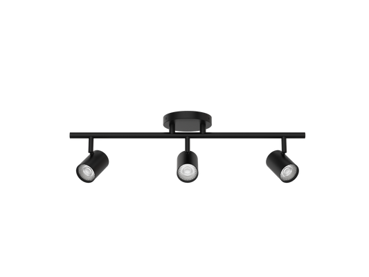 Pipe Fixed Rail with 3 Spot Lights 5CCT Black - TK-260503-CS-BK