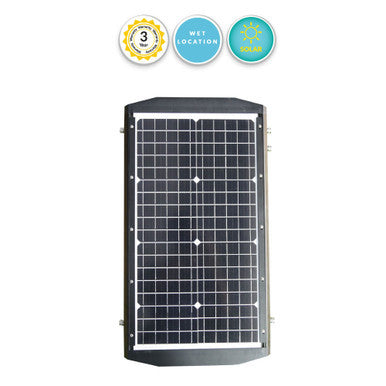 LED Solar Street Light - 80 Watt - 12000 Lumens - 6000K Daylight - Post Mount - with Programmable Motion Sensor - Black Finish