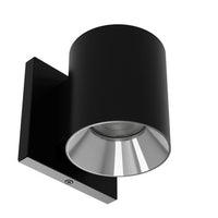 Zoron 5CCT Round Trimmed Wall Mount Flood Beam Black/Chrome - W4R-FCS-BKCH