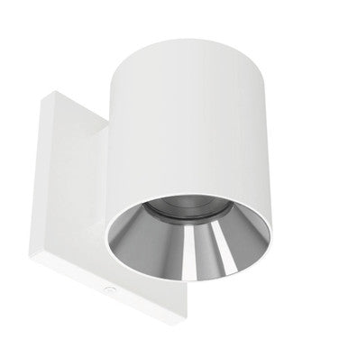 Zoron 5CCT Round Trimmed Wall Mount Flood Beam White/Chrome - W4R-FCS-WTCH