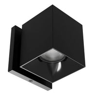 Zoron 5CCT Square Trimmed Wall Mount Flood Beam Black/Black - W4S-FCS-BKBK