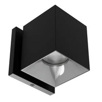 Zoron 5CCT Square Trimmed Wall Mount Flood Beam Black/Chrome - W4S-FCS-BKCH