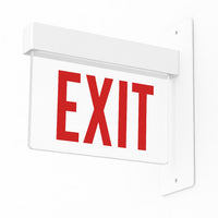 Lithonia Aluminum Edge-Lit Exit Sign, Double face, Red with mirror separator, Double face, Dual voltage, End mount, AC Only - NO Emergency Battery