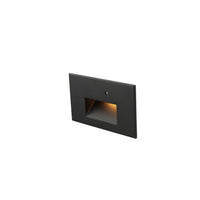 Horizontal Amber Step and Wall Light with Photocell in Black Aluminum