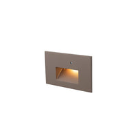 Horizontal Amber Step and Wall Light with Photocell in Bronzed Aluminum