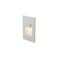 Vertical Amber Step and Wall Light with Photocell in Anti-microbial White Aluminum