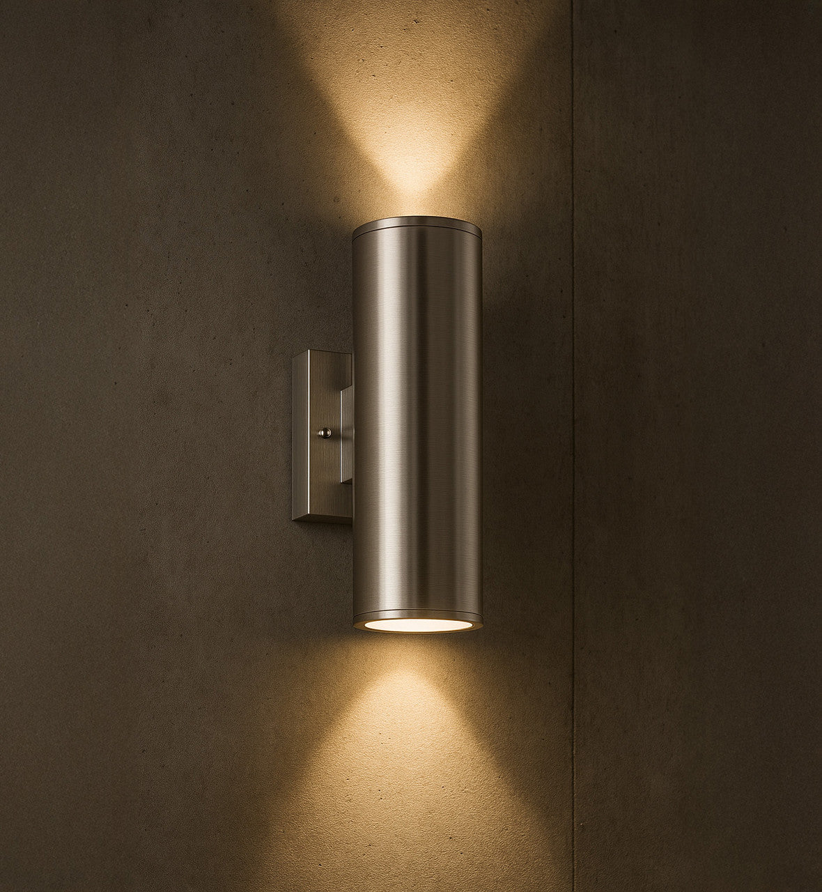 6 Inch LED Cylinder Sconce - Watt Selectable 24W/32W/40W - 3200 Max Lumens - Color Selectable 30K/40K/50K - 120-277V - Brushed Nickel Finish - Dimmable Up/Down Light - With Photocell