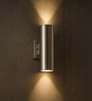 6 Inch LED Cylinder Sconce - Watt Selectable 24W/32W/40W - 3200 Max Lumens - Color Selectable 30K/40K/50K - 120-277V - Brushed Nickel Finish - Dimmable Up/Down Light - With Photocell