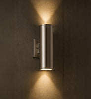 6 Inch LED Cylinder Sconce - Watt Selectable 24W/32W/40W - 3200 Max Lumens - Color Selectable 30K/40K/50K - 120-277V - Brushed Nickel Finish - Dimmable Up/Down Light - With Photocell