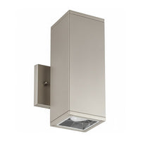 LED Square Cylinder Sconce Wall Light - 20 Watt - 960 Lumens - Color Selectable 30K/40K/50K - 120V - Brushed Nickel Finish - Dimmable Down Light