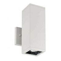 LED Square Cylinder Sconce Wall Light - 20 Watt - 960 Lumens - Color Selectable 30K/40K/50K - 120V - White Finish - Dimmable Down Light