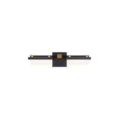 Two Fold 27in. LED Bath & Wall Light 3000K in Black/Aged Brass