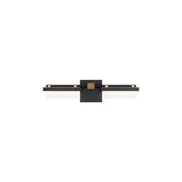 Two Fold 27in. LED Bath & Wall Light 3000K in Black/Aged Brass