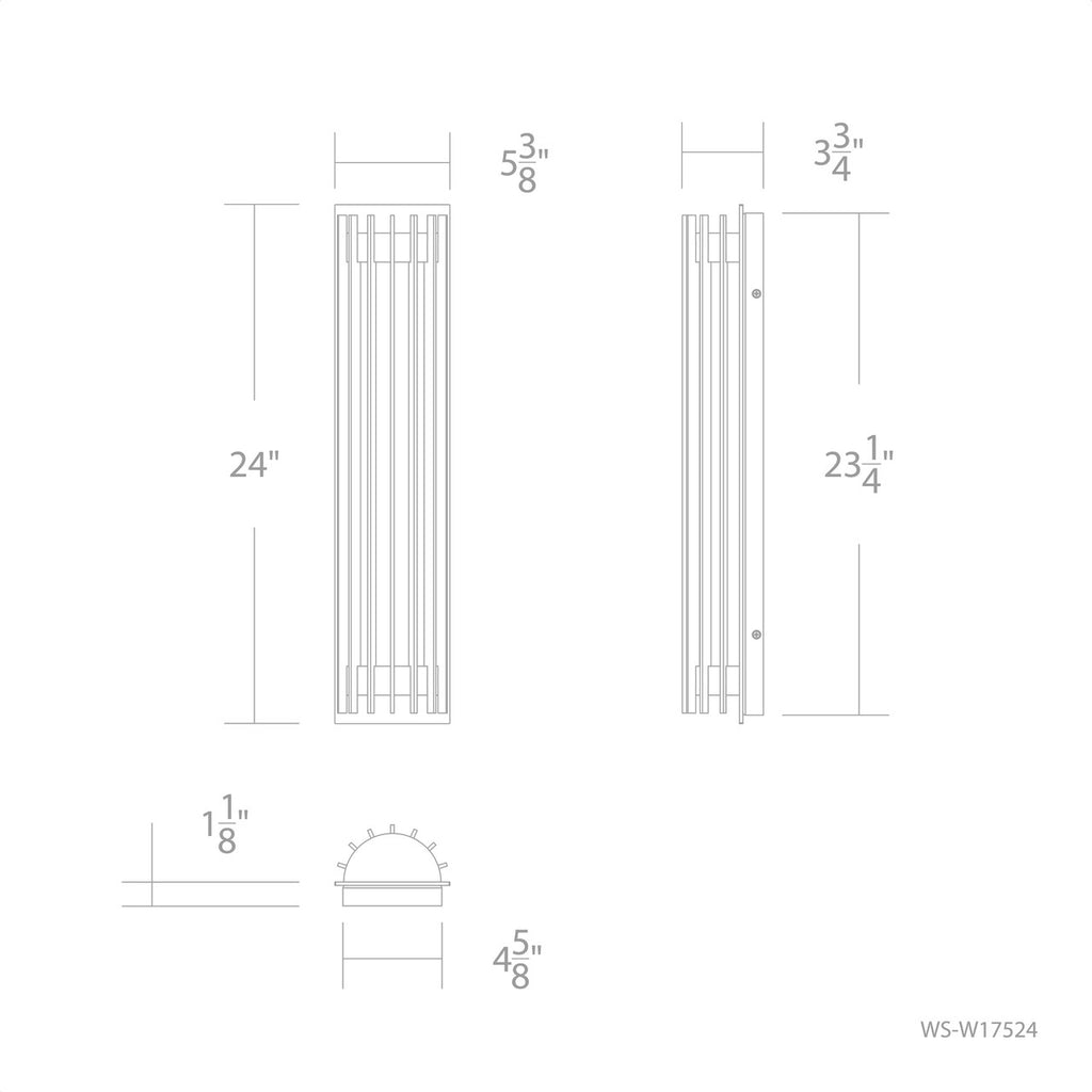 MOLINE 24IN OUTDOOR SCONCE 4CCT 3000K