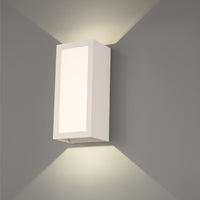 Beam Changing Window wall sconce with CCT selectable up and down lights and on-board dimming front panel light - WS-W230511-CS-WT