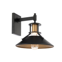 SLEEPLESS 15in. LED Outdoor Wall Sconce Barn Light 3000K in Black/Aged Brass