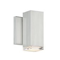 BLOCK 6 in. LED Outdoor Wall Sconce Light 3000K in Brushed Aluminum